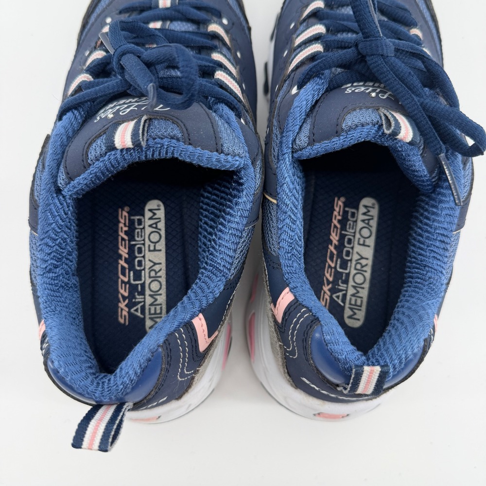 Skechers DLites Fresh Start Navy Blue Pink Sneakers 11947 Womens Size 8.5 - Picture 9 of 10